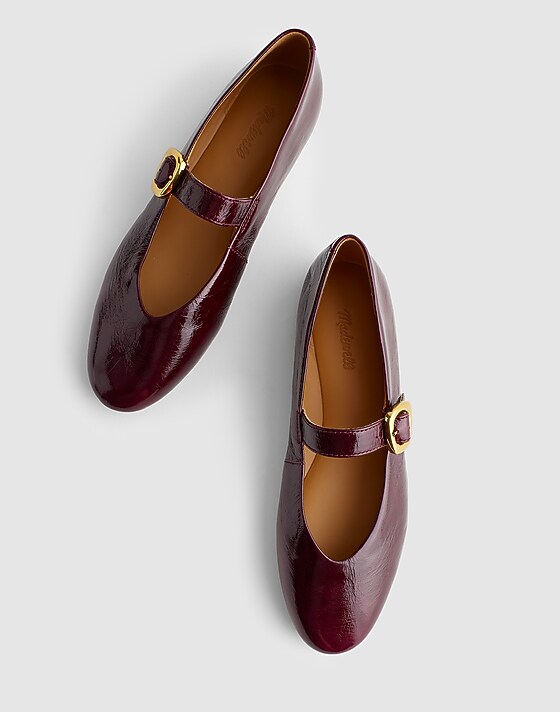 Madewell The Remy Mary Jane Flat Deep Plum