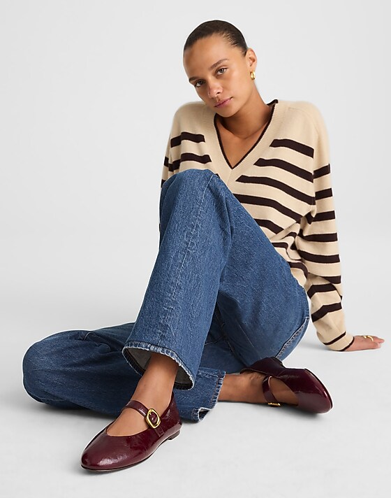 Madewell The Remy Mary Jane Flat Deep Plum