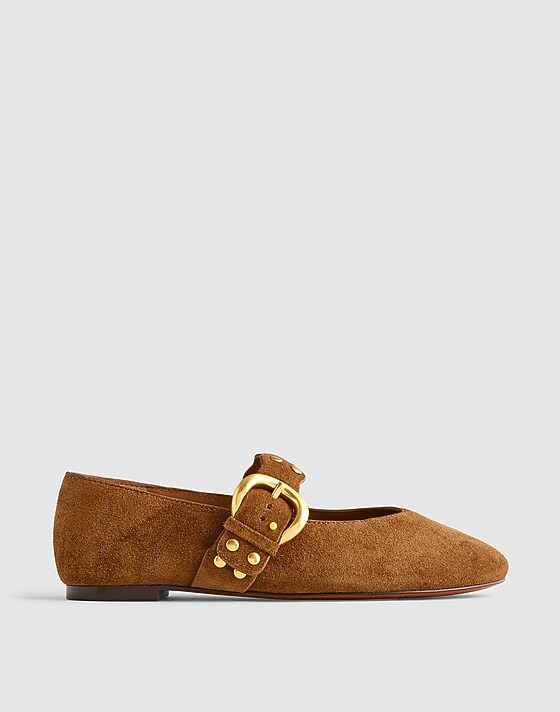 madewell The Remy Mary Jane Flat dried acorn