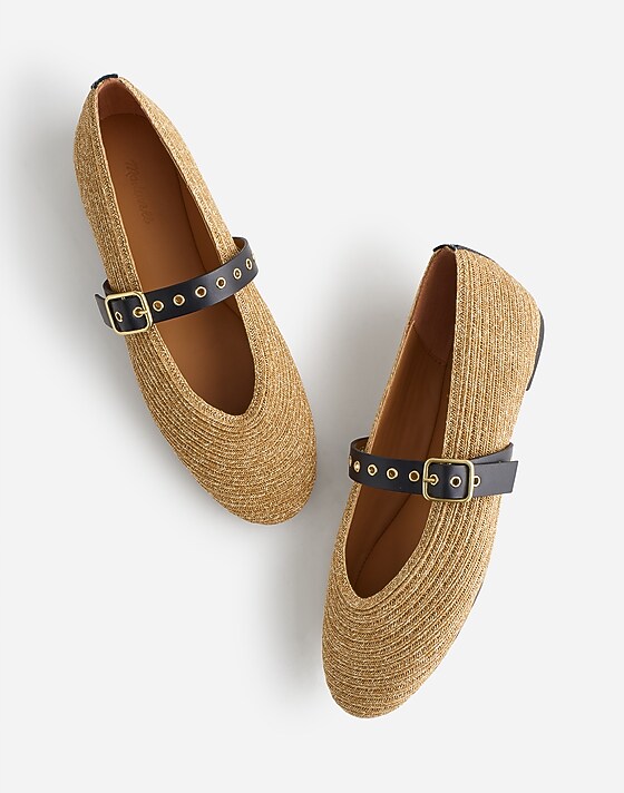 Madewell The Remy Mary Jane Flat Natural Multi