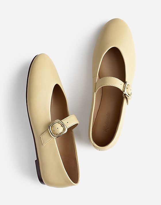 Madewell The Remy Mary Jane Flat Yellow Clay
