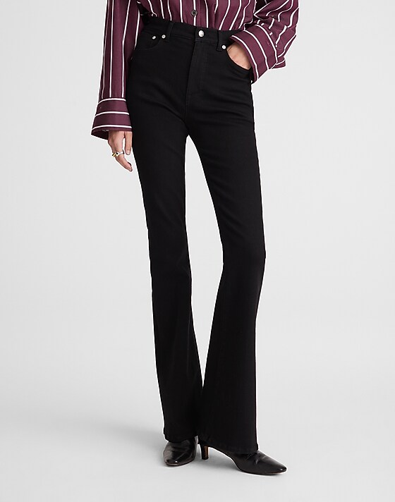 Madewell The Stretch Flare Jean Black Rinse Wash