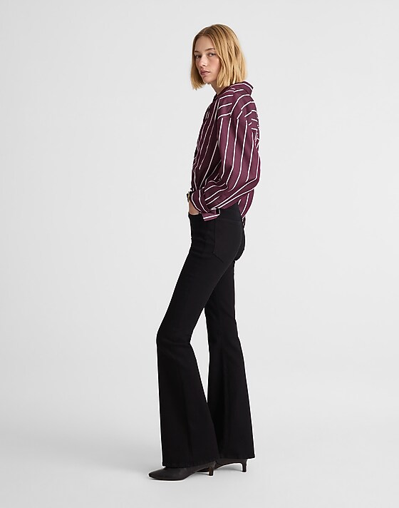 Madewell The Stretch Flare Jean Black Rinse Wash