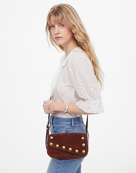 Madewell The Studded Crossbody Bag Soft Mahogany