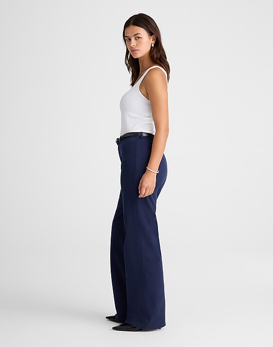 Madewell The Wide-Leg Pant In Twill Midnight Navy