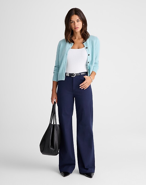 madewell The Wide-Leg Pant in Twill midnight navy