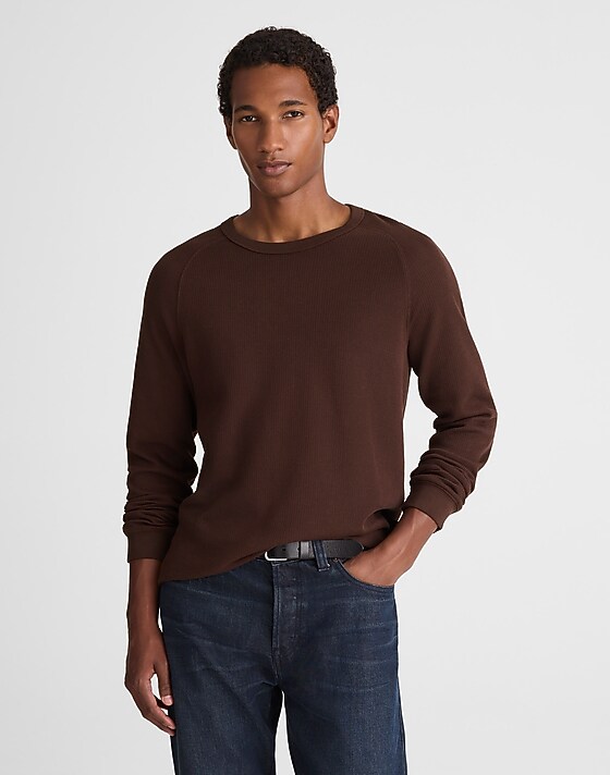 madewell Thermal Long-Sleeve Tee coffee bean