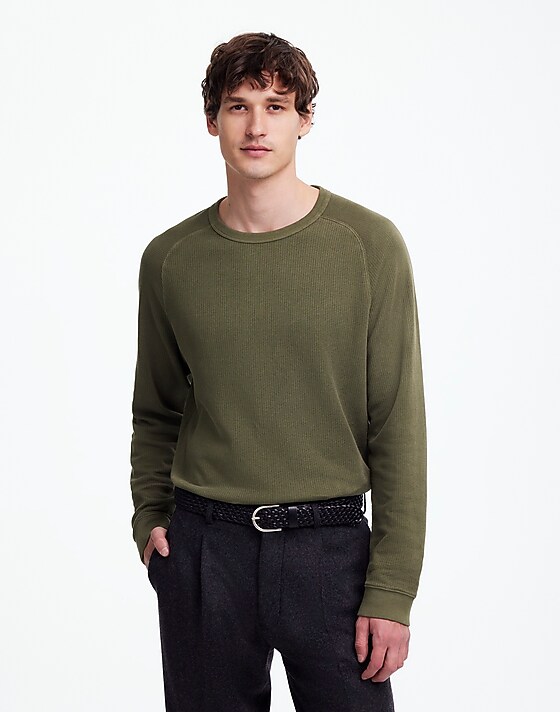 madewell Thermal Long-Sleeve Tee dried olive