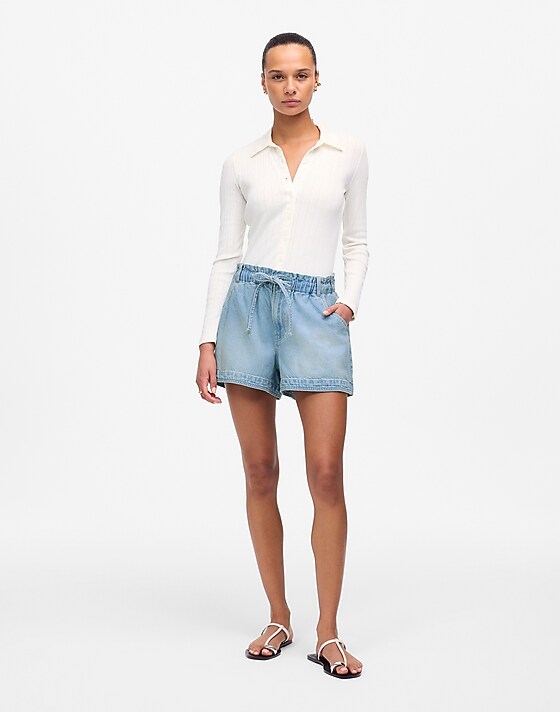 madewell Tie-Waist Denim Shorts kelleyville wash