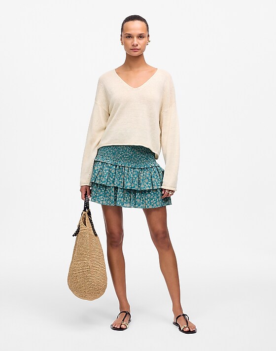 Madewell Tiered Mini Skirt Eloise Ditsy Floral