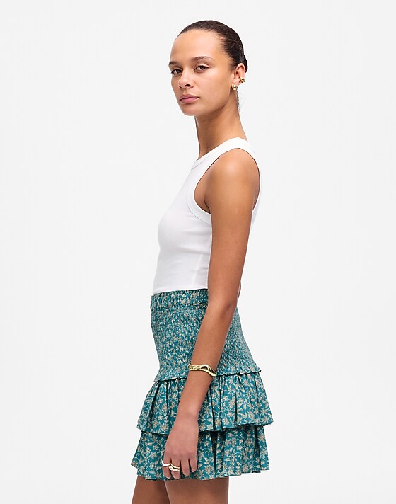 Madewell Tiered Mini Skirt Eloise Ditsy Floral