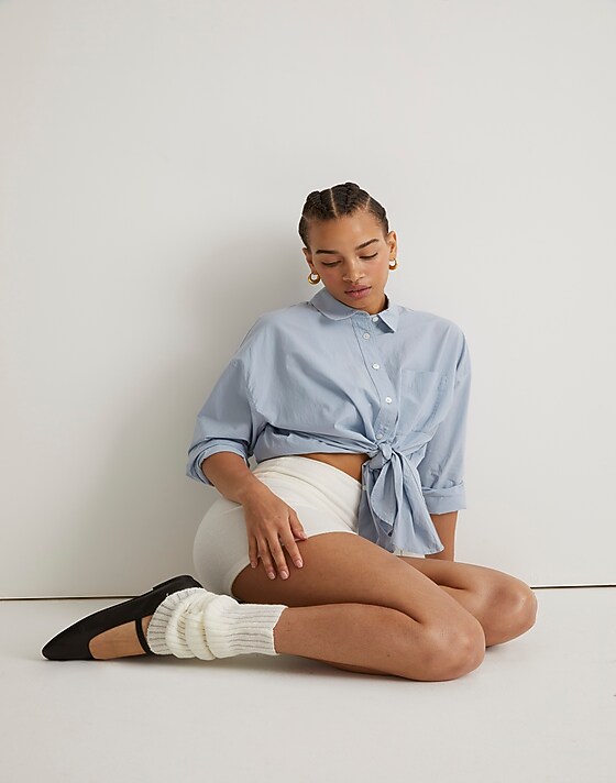 madewell Towel Terry Biker Shorts lighthouse