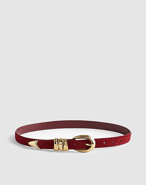 madewell Triple Metal Keeper Belt cabernet