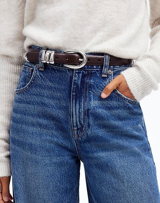 Madewell Triple Metal Keeper Belt Dark Carob