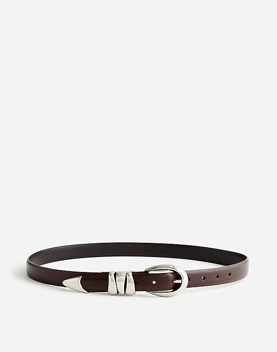 madewell Triple Metal Keeper Belt dark carob