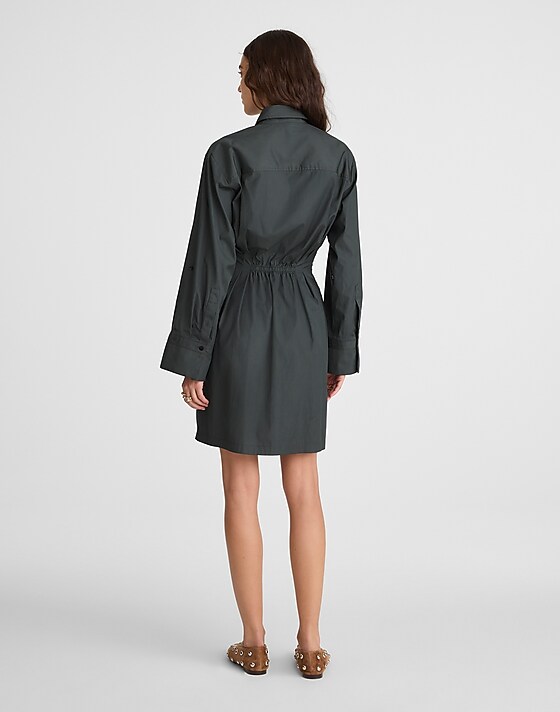 Madewell Tucked Mini Shirtdress Summit Green