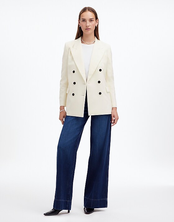 Madewell Tuxedo Blazer Winter White