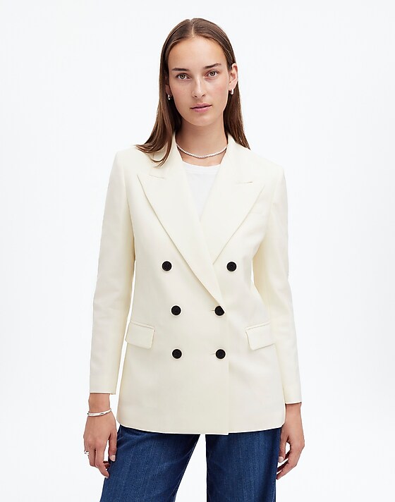 madewell Tuxedo Blazer winter white