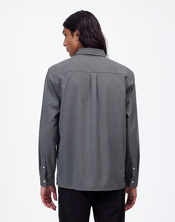 Madewell Twill Easy Long-Sleeve Shirt Light Grey