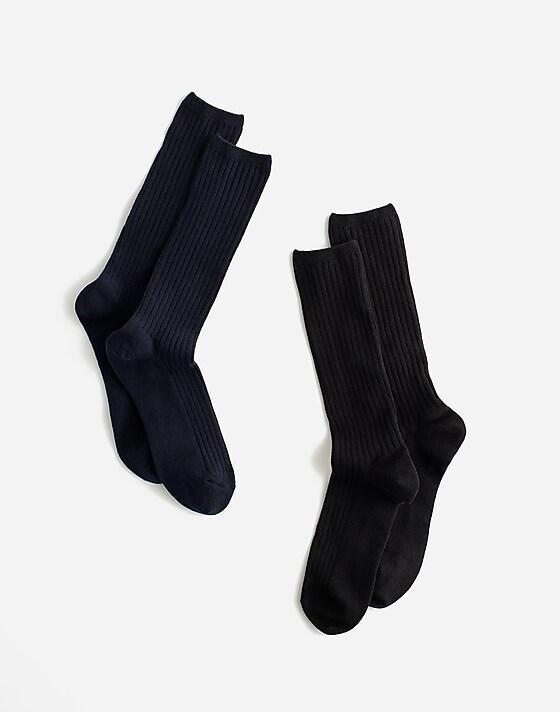 madewell Two-Pack Loafer Trouser Socks jet black