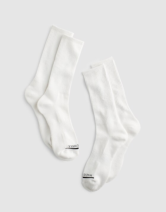 madewell Two-Pack MWL Cloudlift Crew Socks white