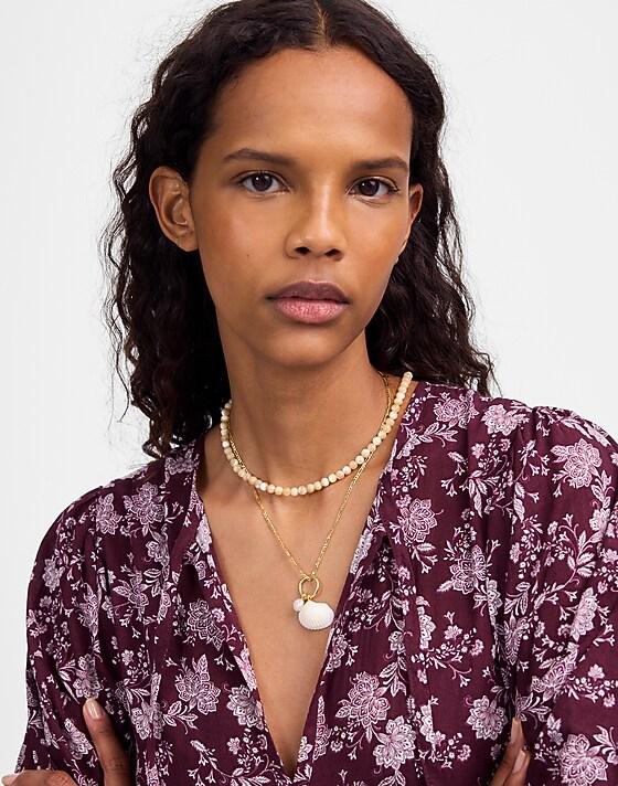 Madewell Two-Pack Shell Necklace Set Pale Gold
