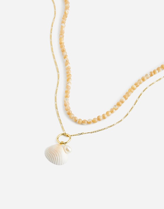 madewell Two-Pack Shell Necklace Set pale gold