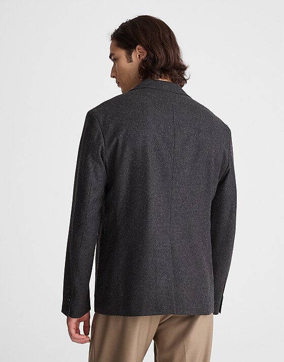 Madewell Unstructured Houndstooth Blazer Charcoal