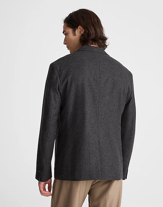 Madewell Unstructured Houndstooth Blazer Charcoal