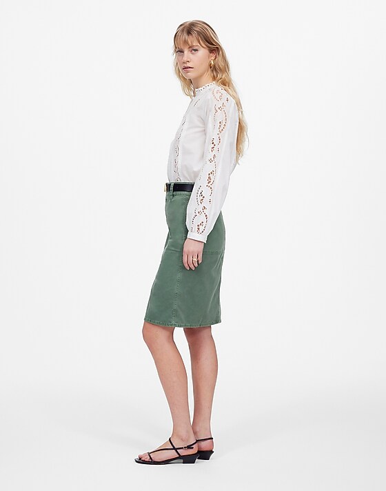 Madewell Utility Midi Skirt Green