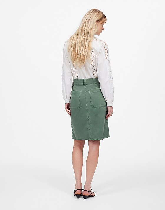 Madewell Utility Midi Skirt Green