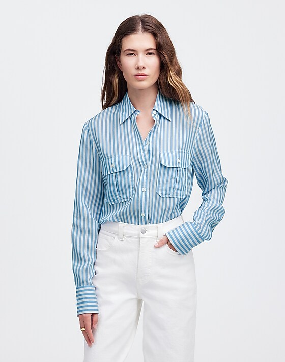 Madewell Utility-Pocket Button-Up Shirt Waterfall