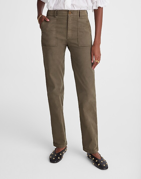 Madewell Utility Straight-Leg Pants Faded Olive