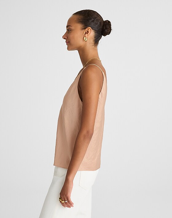 Madewell V-Neck Slip Cami Warm Beige