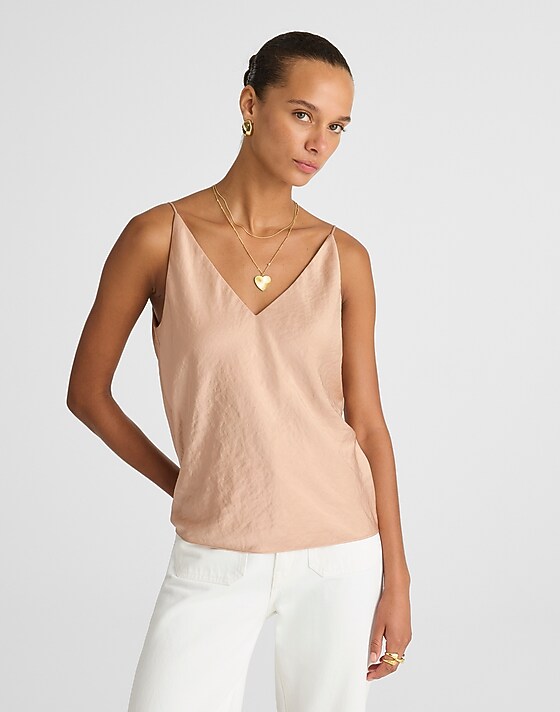 madewell V-Neck Slip Cami warm beige