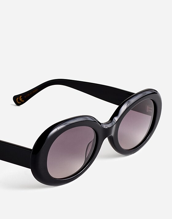 Madewell Valoma Chunky Oval Sunglasses True Black