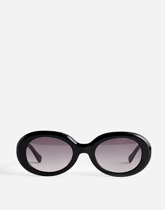 madewell Valoma Chunky Oval Sunglasses true black