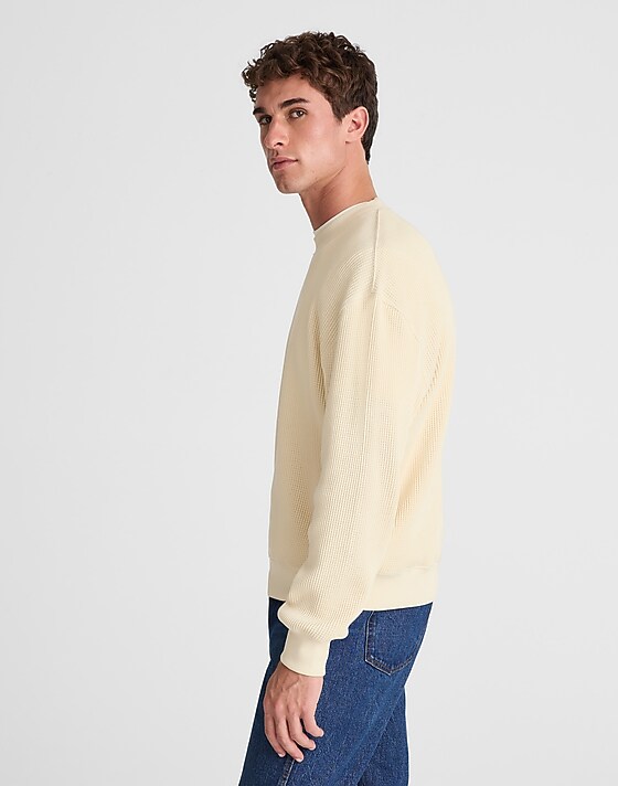 Madewell Waffle-Knit Sweatshirt Antique Cream