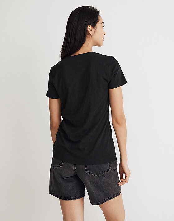 Madewell Whisper Cotton V-Neck Tee True Black