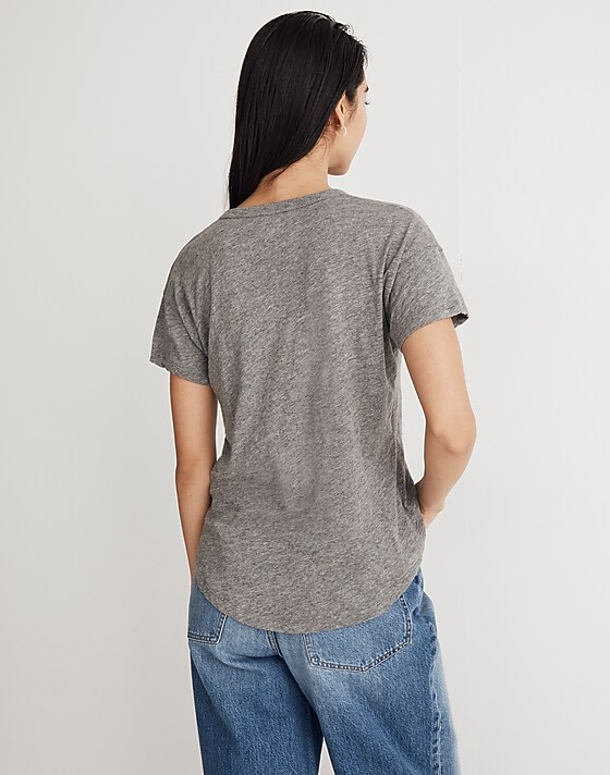 Madewell Whisper Crew Neck Tee Hthr Iron