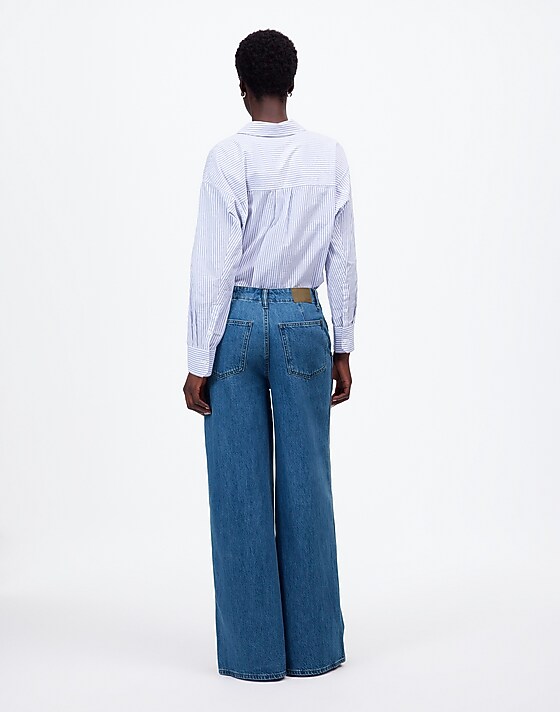 Madewell Wide Sweep Denim Trousers Java Wash