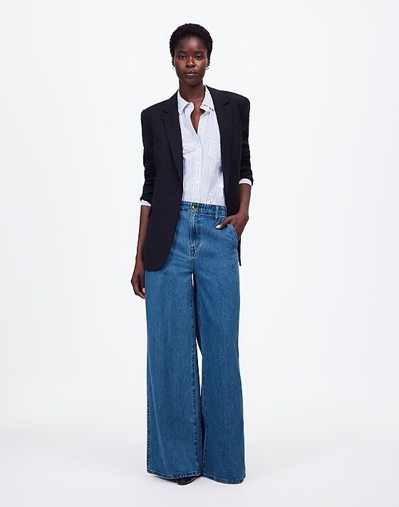 madewell Wide Sweep Denim Trousers java wash