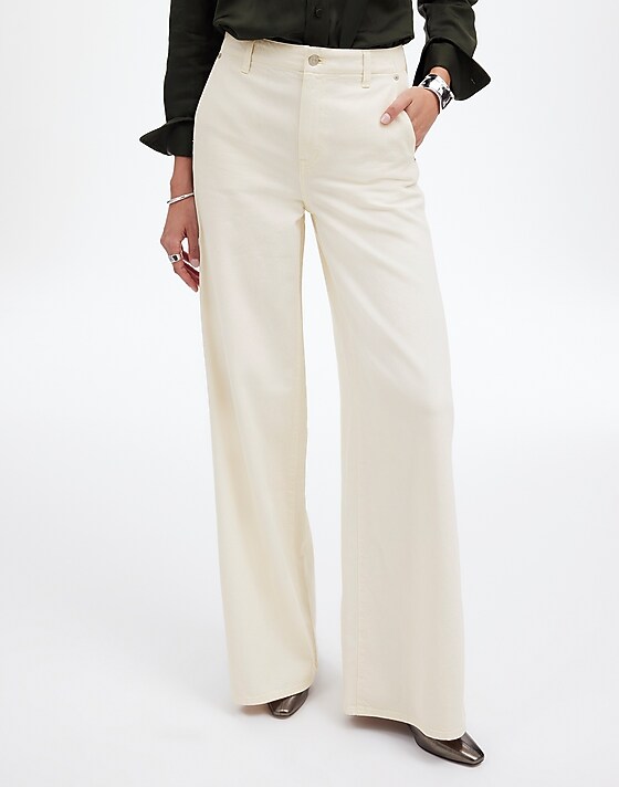 Madewell Wide Sweep Denim Trousers Vintage Ivory