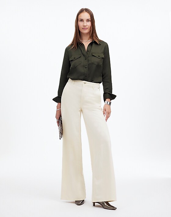 madewell Wide Sweep Denim Trousers vintage ivory