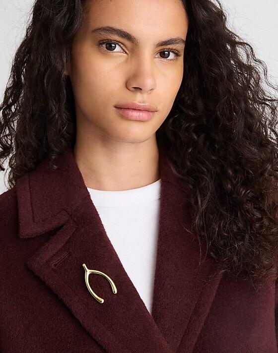 Madewell Wishbone Brooch Antique Gold