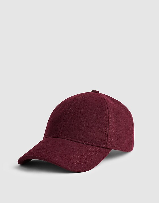 madewell Wool Baseball Hat dark pomegranate