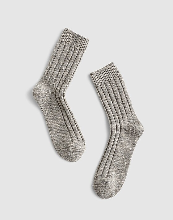 madewell Wool Trouser Socks hthr light grey