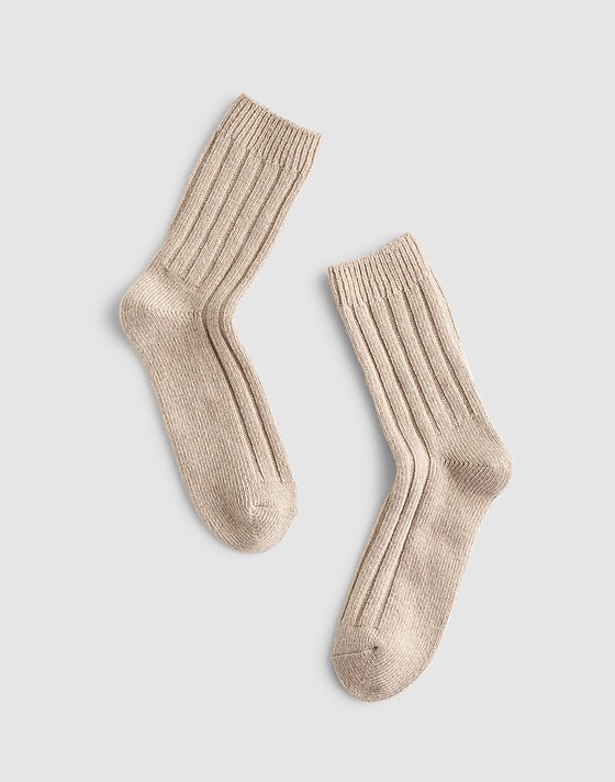 madewell Wool Trouser Socks hthr oatmeal