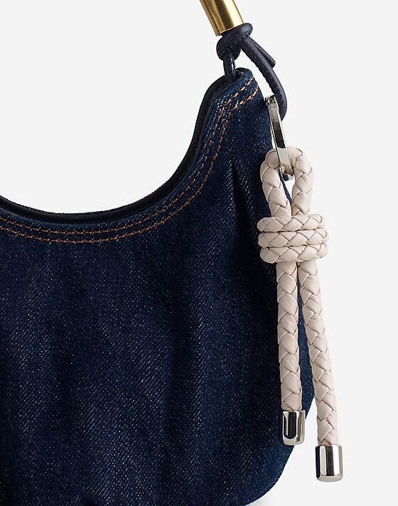 Madewell Woven Leather Bag Charm Ivory