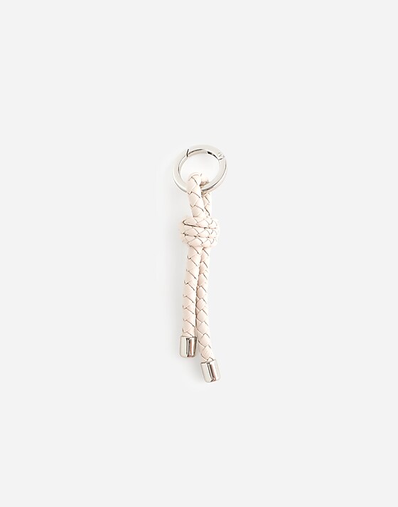 madewell Woven Leather Bag Charm ivory